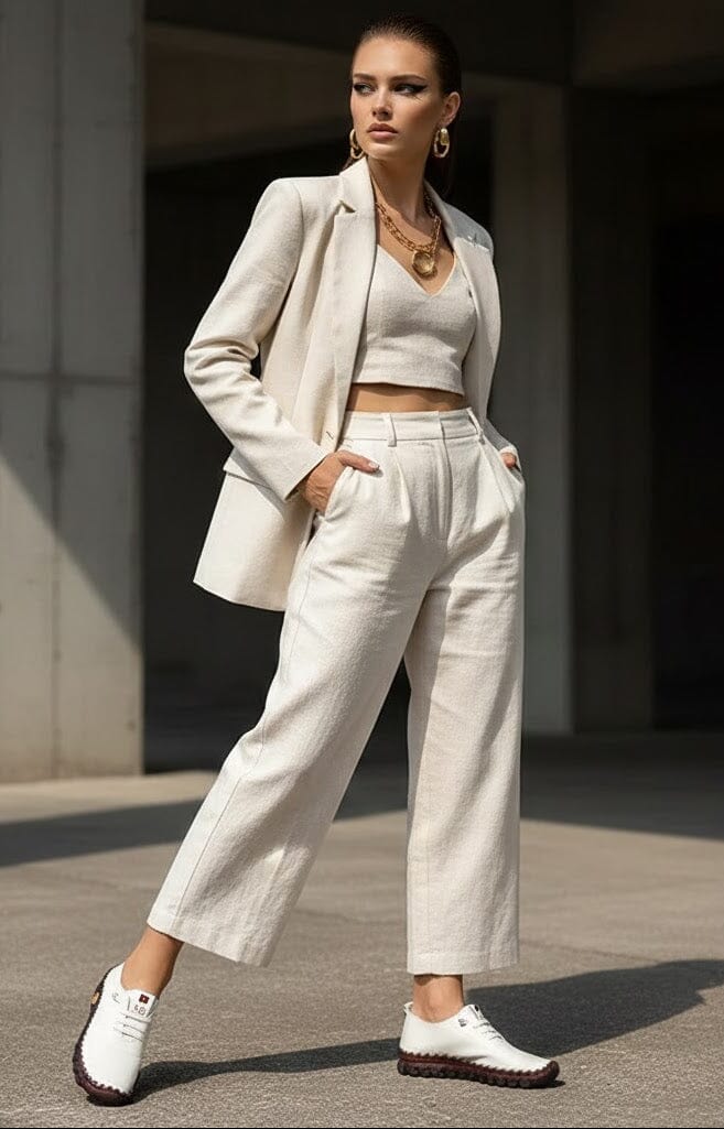 Baskets en cuir confortables pour femmes